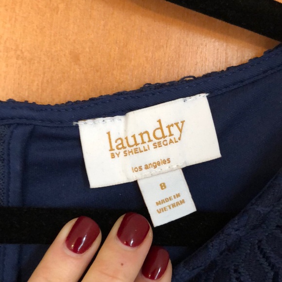 Navy, Lace Dress Laundry by Shelli Segal - Picture 3 of 4